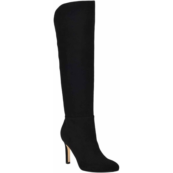 Nine West Wide Calf Black Tall Boots Knee High 100% Sued Size 7 NEW - Picture 4 of 9